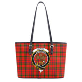 Munro Modern Tartan Crest Leather Tote Bag